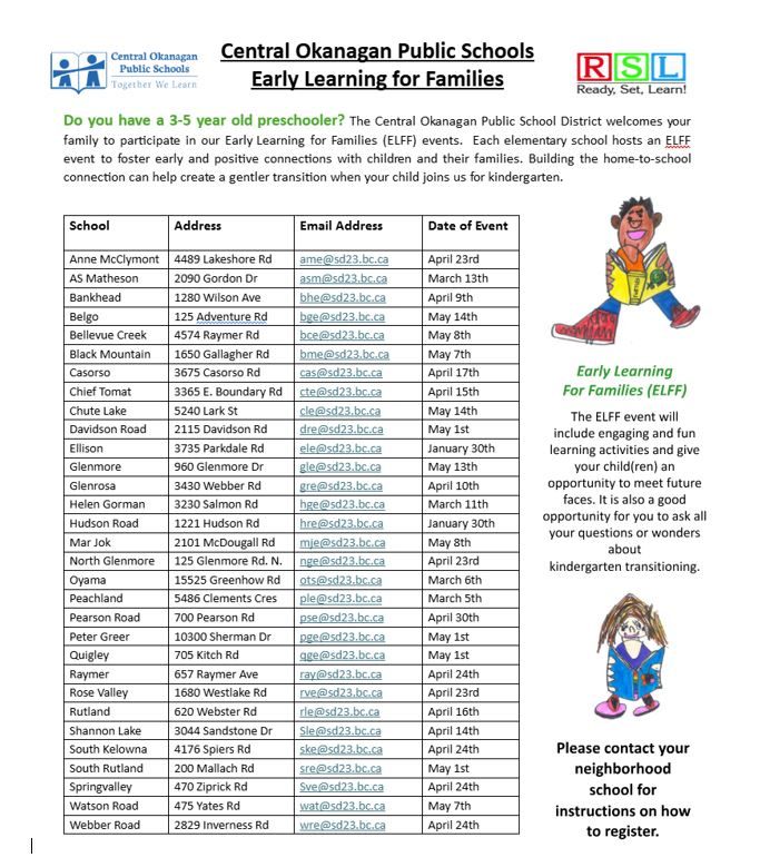 2024 2025 ELFF Event Schedule